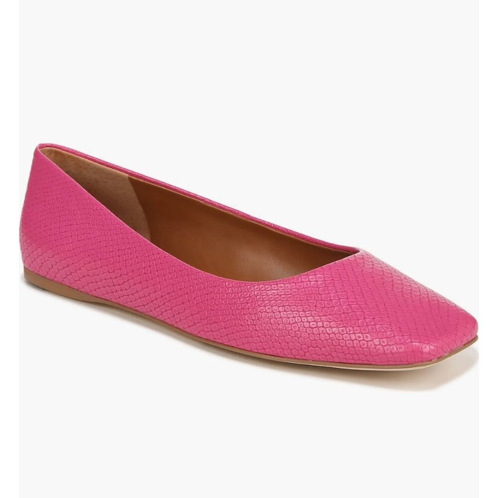 SARTO by  Franco Sarto Flexa Amaya Ballet Flat Pink Snake Print Faux Leather 8.5